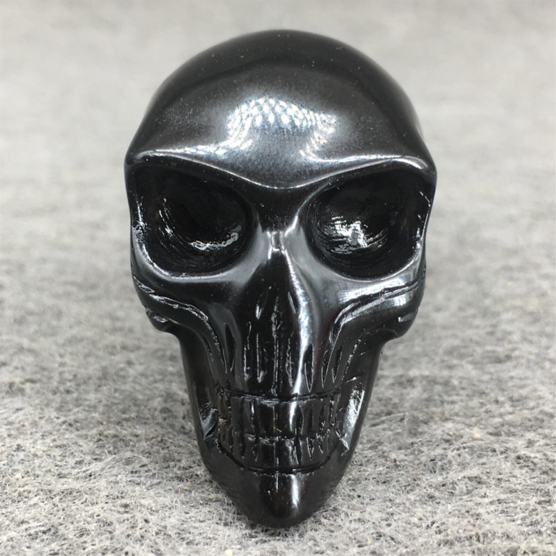 1pc Natural Obsidian Alien skull Crystal hand-carved polishing  quartz healing