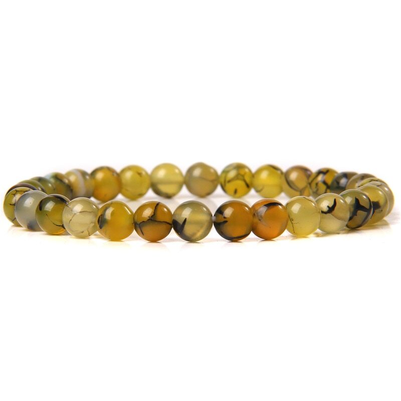 Handmade Natural 6mm Crystal Agates Stretch Bracelet for Women Men Jewelry Gifts