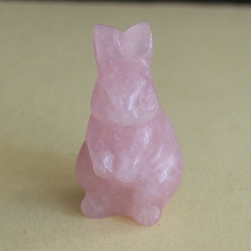 Carved gemstone crystal rabbit bunny figurine animal carving home decor 1.5&apos;&apos;