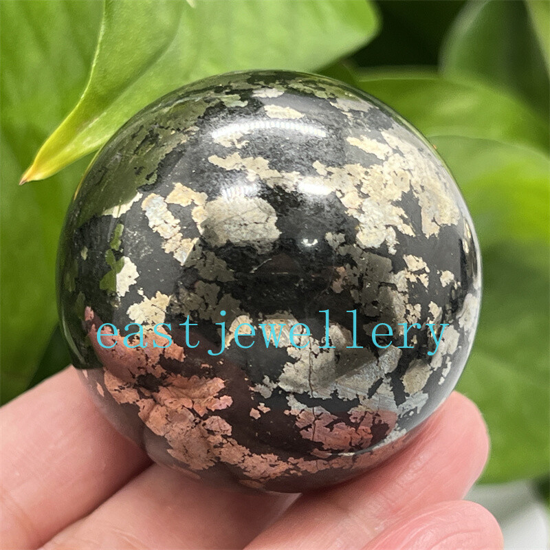 40mm+ Natural Chalcopyrite Carved sphere quartz crystal Ball Reiki Healing 1pc