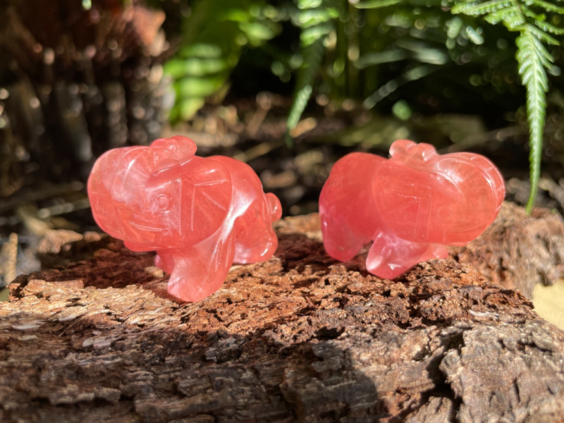 Elephant Hand Carved Gemstone Figurine | Crystal Elephant | Healing Animal