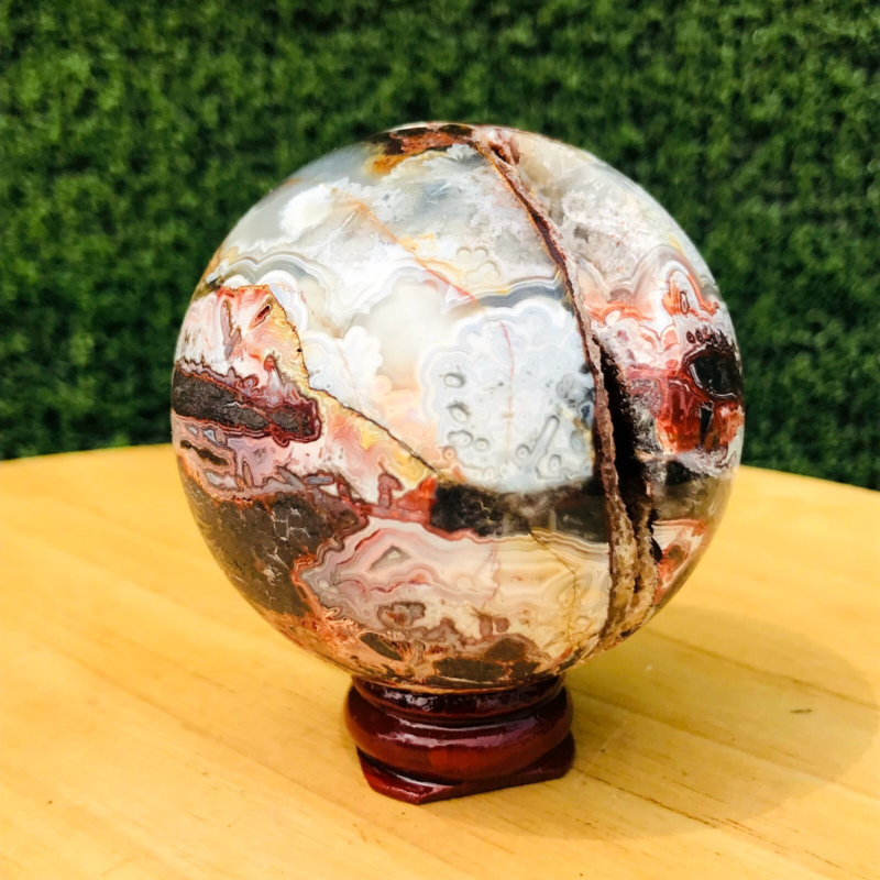 249GNatural Mexican Quartz Ball Crystal Ball Mineral Specimen Repair