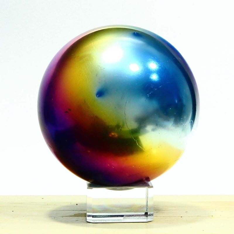 850g Natural Crystal Electroplated Rainbow Crystal Ball Quartz Sphere Healing