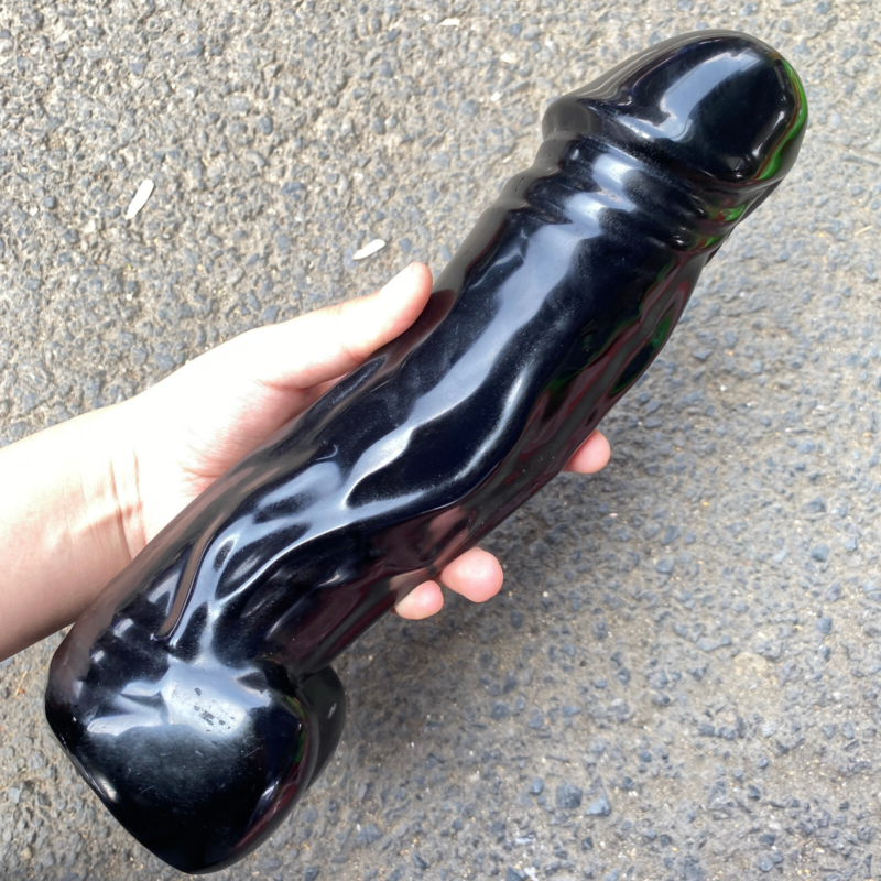 1pc Natural Obsidian Quartz penis skull hand carved crystal reiki healing gift