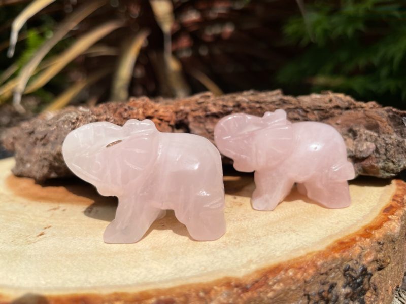 Elephant Hand Carved Gemstone Figurine | Crystal Elephant | Healing Animal