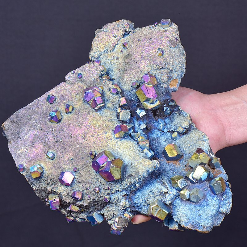 5.75LB Electroplated quartz Calcite mineral specimen for spiritual healing