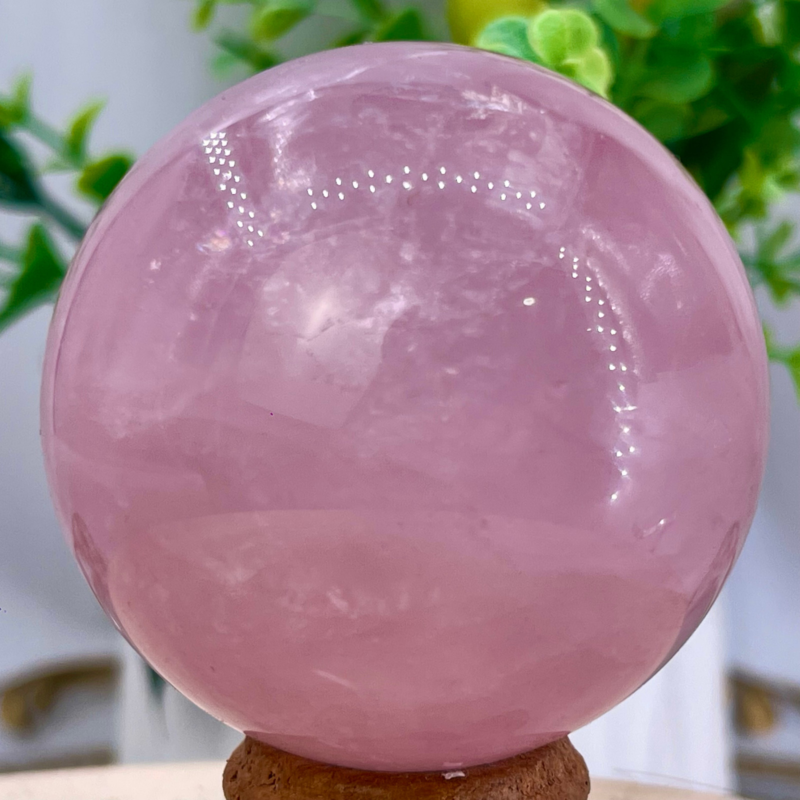243G Natural Crystal Pink Rose Chakra Quartz Sphere healing ball Specimen