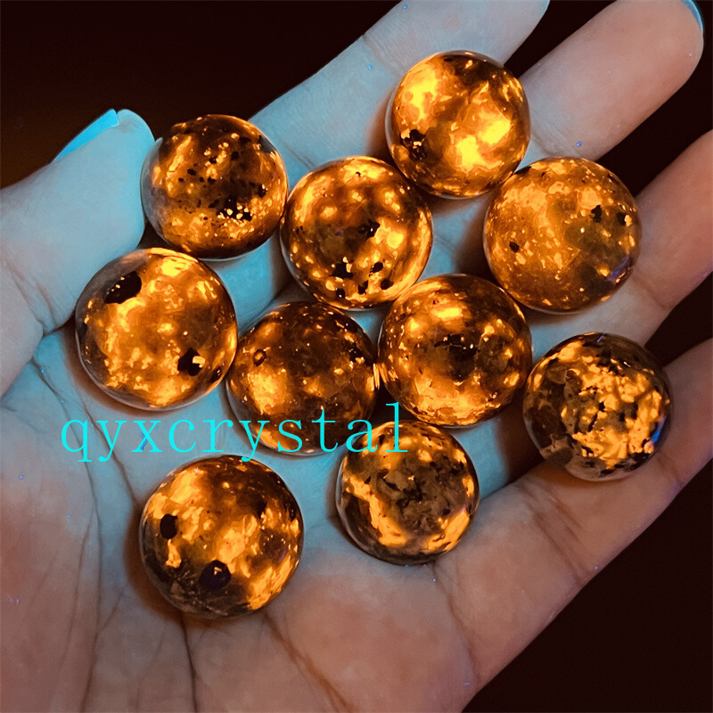 5pcs Natural Yooperite Ball Flame&apos;s stone 17mm+ sphere quartz crystal Healing