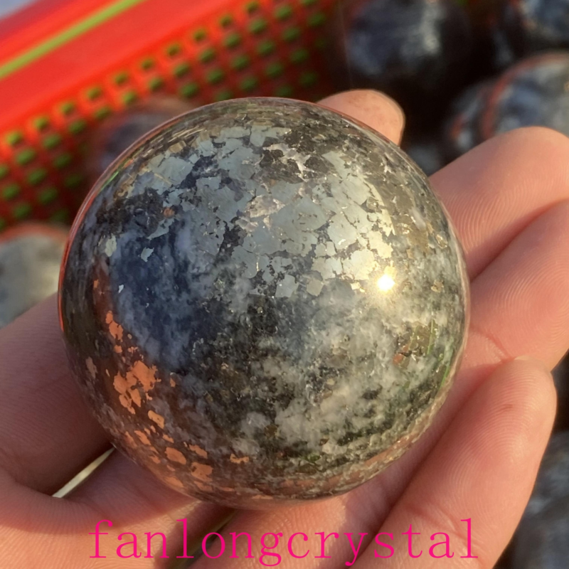 1pc Natural Pyrite Carved sphere quartz crystal Ball Reiki Healing 40mm+