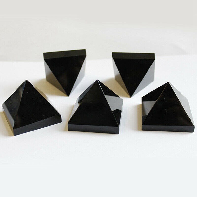 Natural Gemstone Obsidian Quartz Crystal Pyramid Chakra Energy Tower Rock Stone