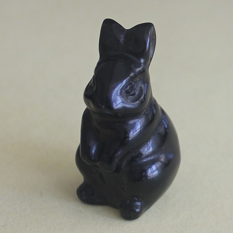 Carved gemstone crystal rabbit bunny figurine animal carving home decor 1.5&apos;&apos;