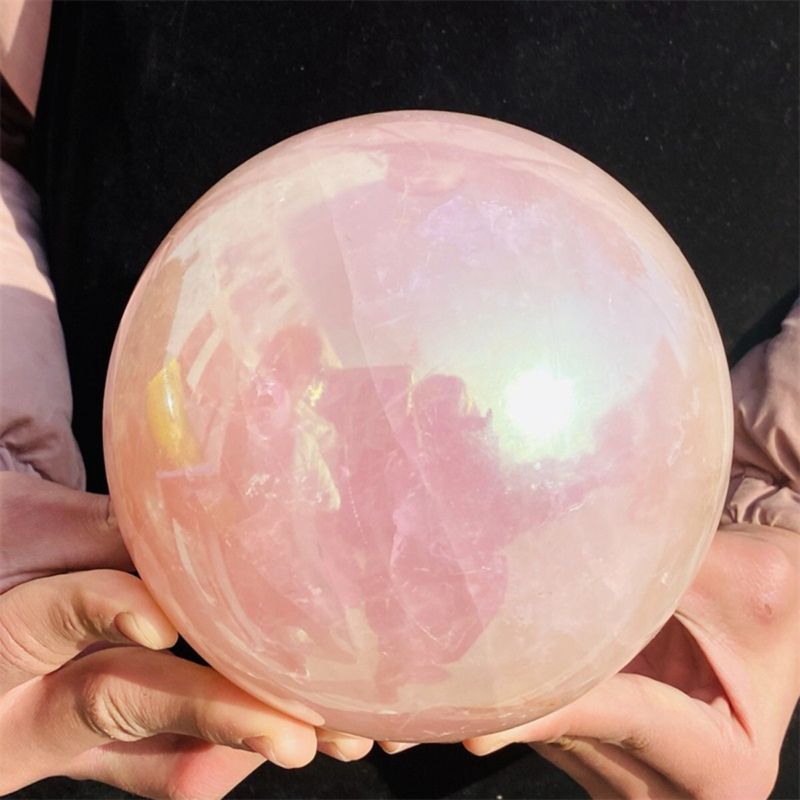 3930g Rose Crystal Ball Treasure electroplated Powder Healing Sphere