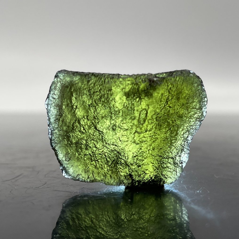 Moldavite Tektite Extraordinary Shape!! XXL with gas bubbles and lines, FEEL THE ENERGY!!! - 9g