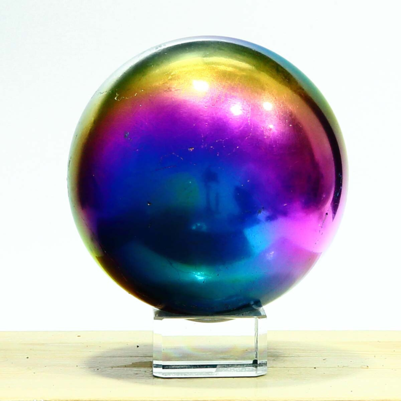 877g Natural Crystal Electroplated Rainbow Crystal Ball Quartz Sphere Healing