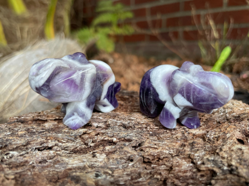 Elephant Hand Carved Gemstone Figurine | Crystal Elephant | Healing Animal