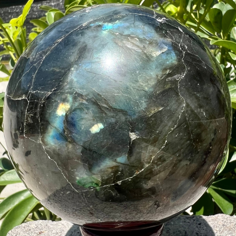 3.98LB Natural elongated quartz crystal energy healing ball