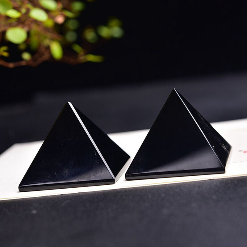 Natural Gemstone Obsidian Quartz Crystal Pyramid Chakra Energy Tower Rock Stone