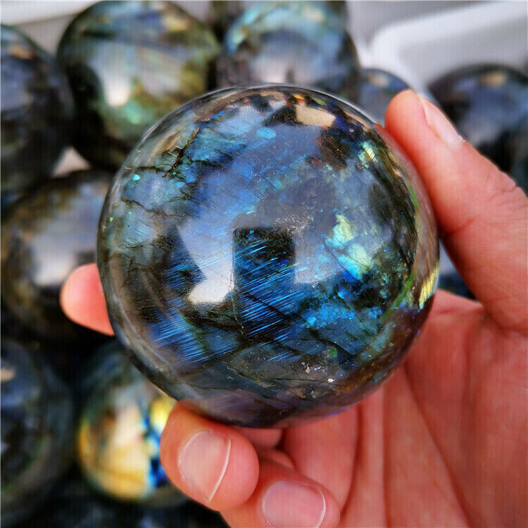 60mm Natural Labradorite Quartz Sphere Crystal Ball Rainbow Reiki Energy Healing