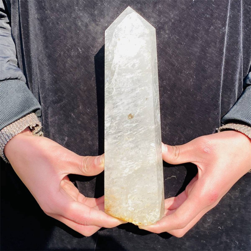 1410g Natural  White Quartz Obelisk Crystal Wand Point Healing Mineral Stone