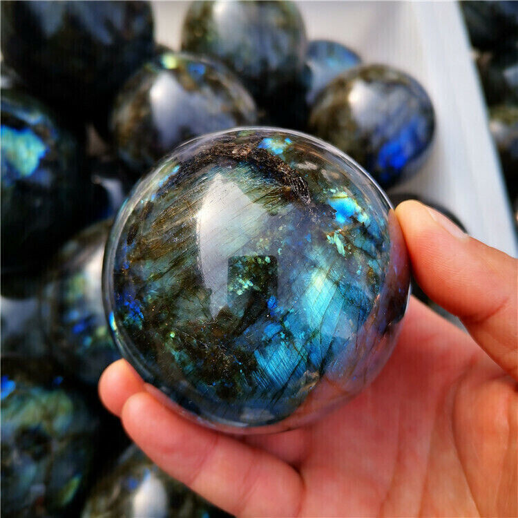 60mm Natural Labradorite Quartz Sphere Crystal Ball Rainbow Reiki Energy Healing