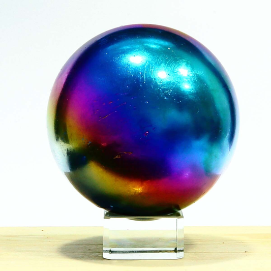 791g Natural Crystal Electroplated Rainbow Crystal Ball Quartz Sphere Healing
