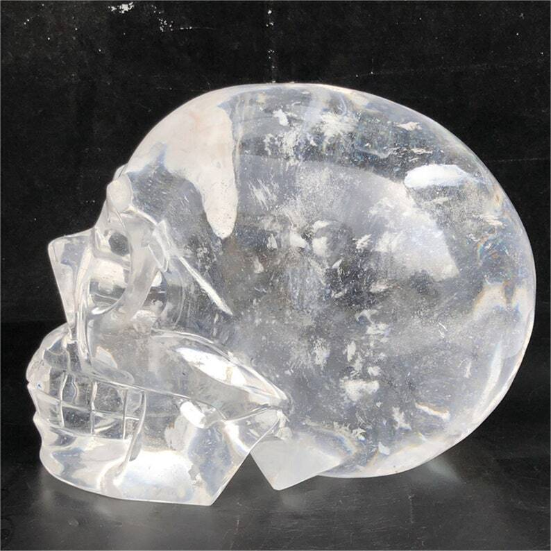 35KG+ Huge Clear Melting Stone Skull Reiki Heal Crystal Energy Decoration gifts