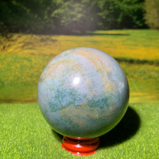 433G Natural Ocean Jasper Quartz Ball Crystal Sphere Mineral Specimen Healing