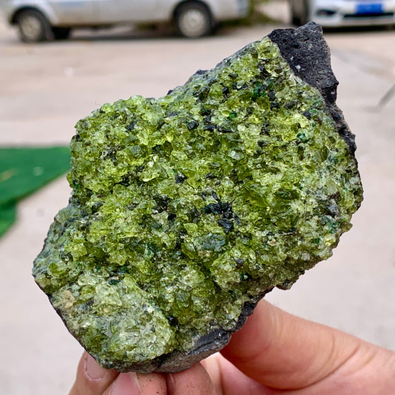 383G Natural and rare beautiful museum grade olive green olivine crystal