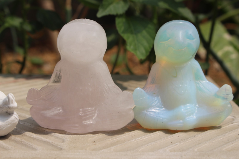 4pcs 50mm natural many kinds of materials quartz  carving sloth