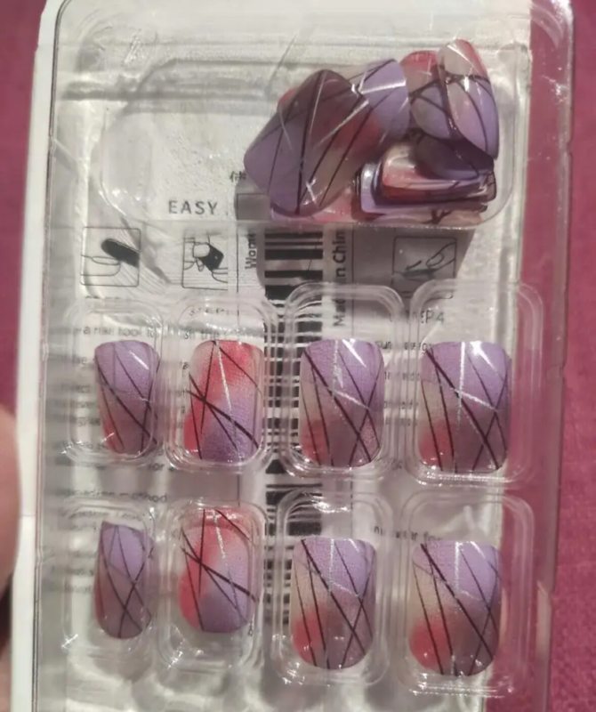 24pcs Press On False Finger Nails Fake Nails Glittered Solid Colours 52 Options