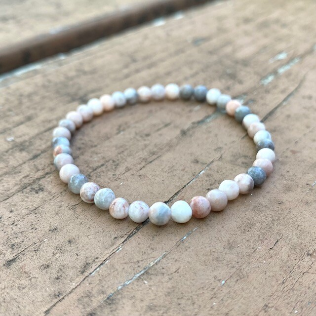 Natural Stone Stretch Bracelet 4mm - Healing Gemstone Beaded thin stackable USA