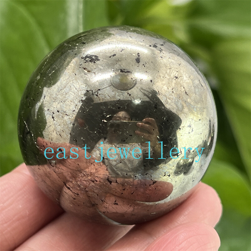 40mm+ Natural Chalcopyrite Carved sphere quartz crystal Ball Reiki Healing 1pc