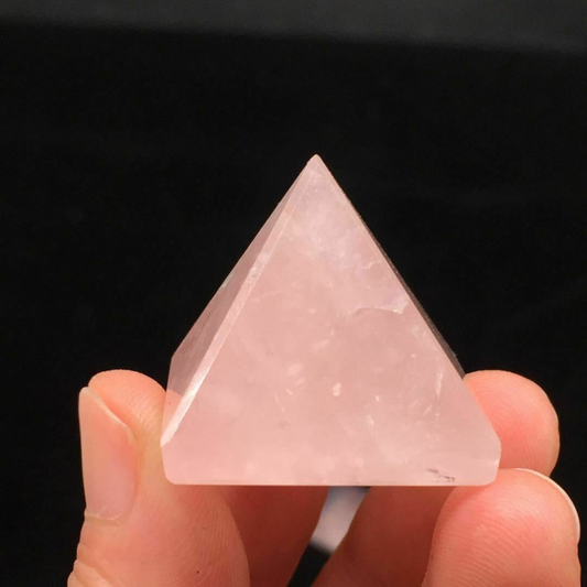 HOT Natural Pink Rose Quartz Crystal Pyramid Gemstone Healing Energy Tower Decor