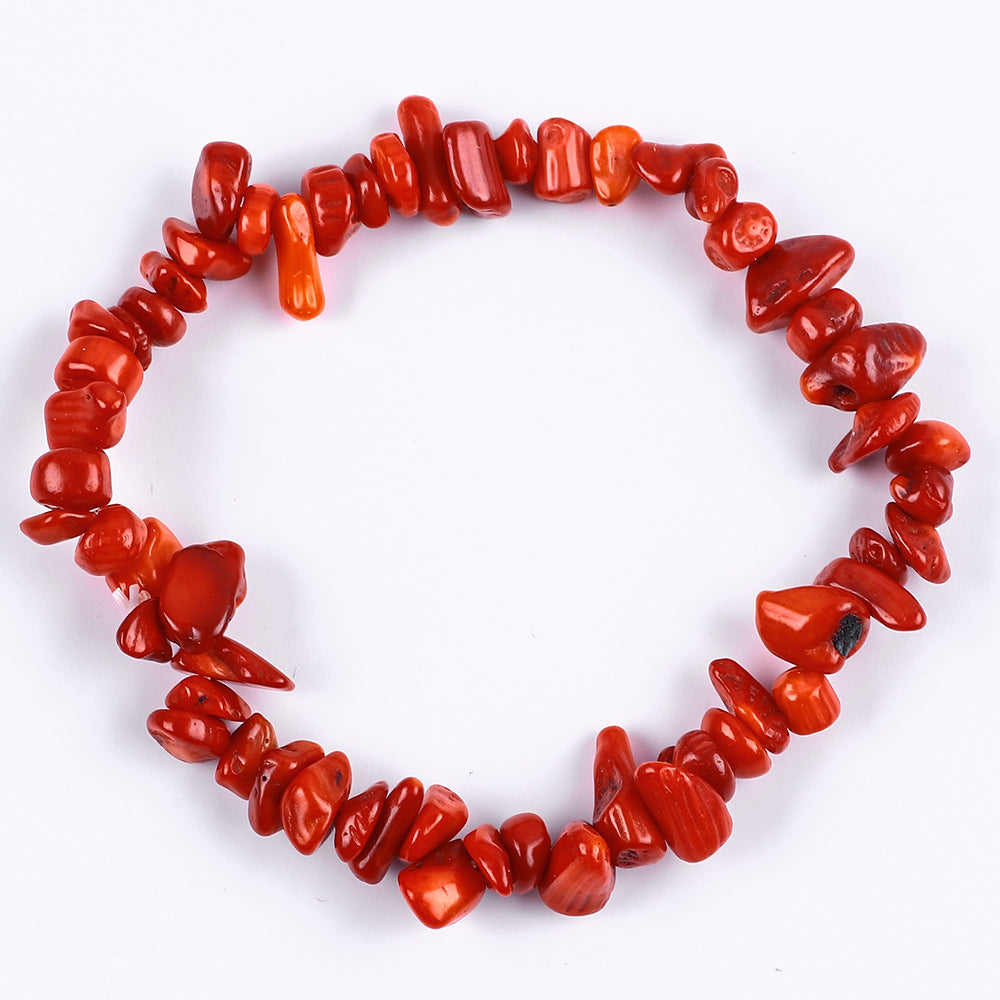 Natural Amethyst Pink Crystal Agate Gravel Bracelet Irregular Bracelet BohemianinsWind Elastic Bracelet