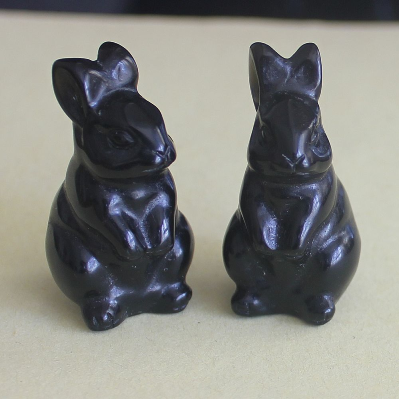 Carved gemstone crystal rabbit bunny figurine animal carving home decor 1.5&apos;&apos;