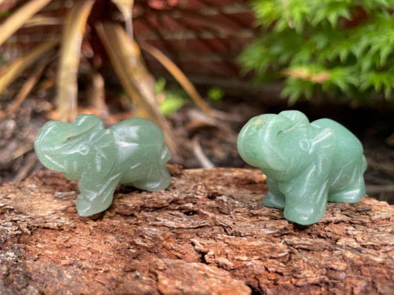 Elephant Hand Carved Gemstone Figurine | Crystal Elephant | Healing Animal