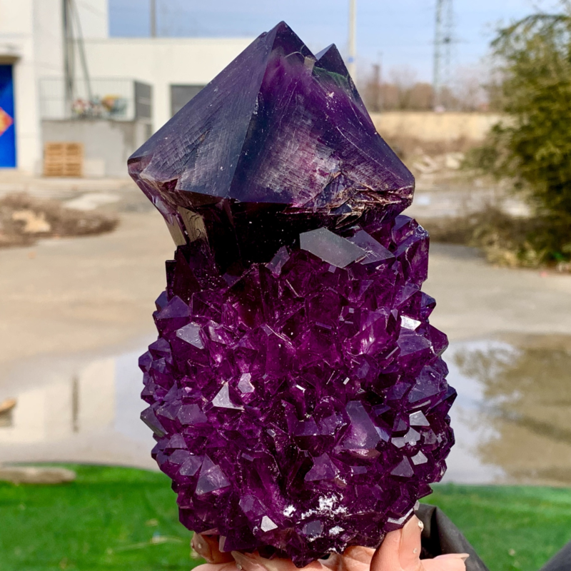 2.75LBNewly discovered Purple Potassium alum Octahedral Crystal Stunning Crystal