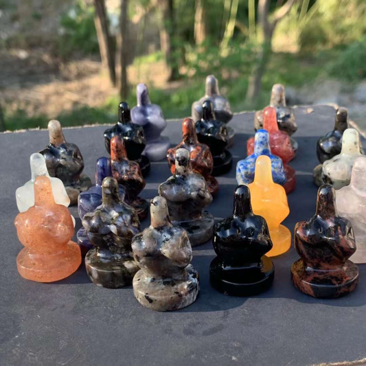 3pc Natural Mix Quartz Carved Finger Skull Crystal Reiki Healing Gem Gift Random