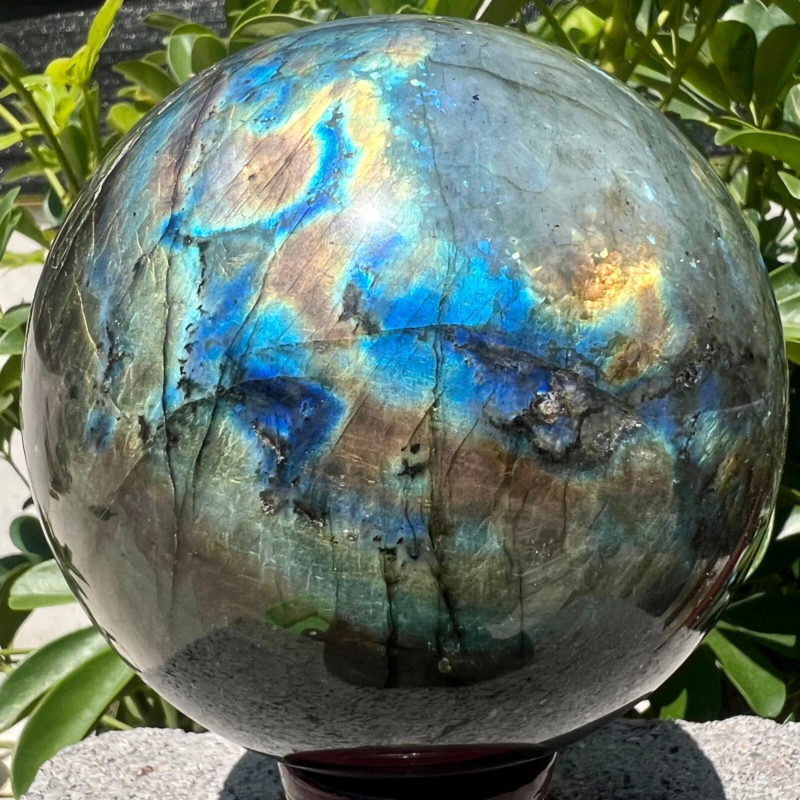 3.98LB Natural elongated quartz crystal energy healing ball