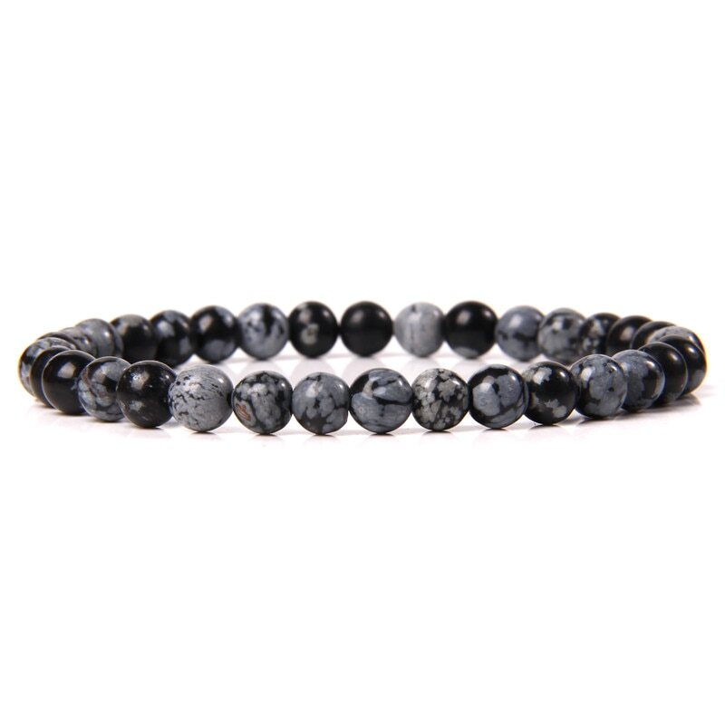 Handmade Natural 6mm Crystal Agates Stretch Bracelet for Women Men Jewelry Gifts