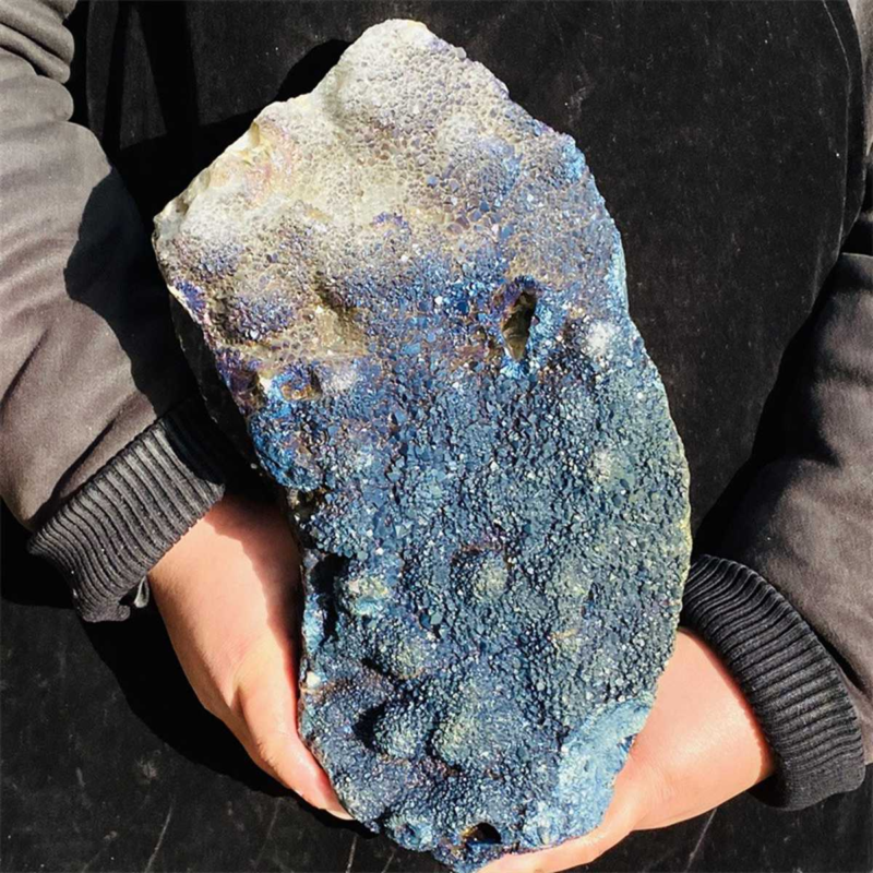 5650g Color Flame Aura Electroplate Agate Quartz Crystal Cluster Specimen