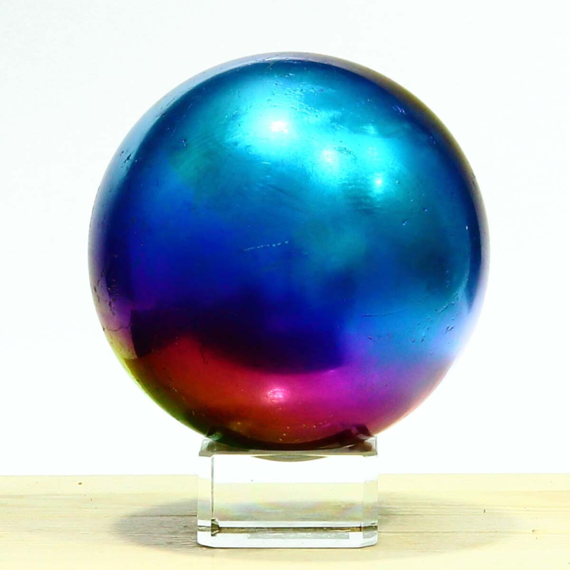 648g Natural Crystal Electroplated Rainbow Crystal Ball Quartz Sphere Healing