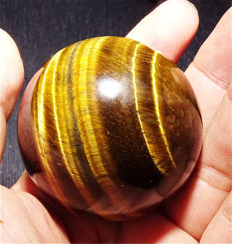 AAAA 40mm Natural Tiger&apos;s eye jasper sphere Quartz Crystal Ball Healing US Ship