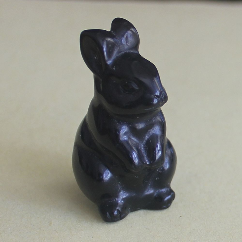 Carved gemstone crystal rabbit bunny figurine animal carving home decor 1.5&apos;&apos;