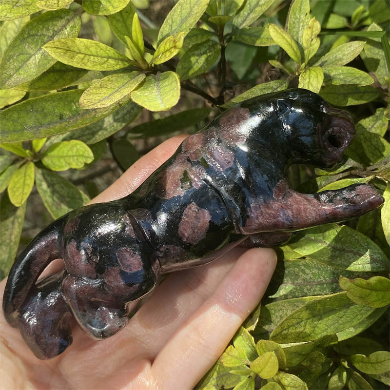 1pc Natural garnet leopard skull hand carved Quartz Crystal skull Reiki Healing