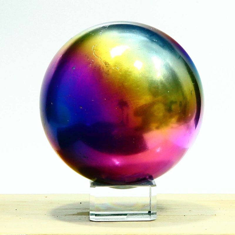 877g Natural Crystal Electroplated Rainbow Crystal Ball Quartz Sphere Healing
