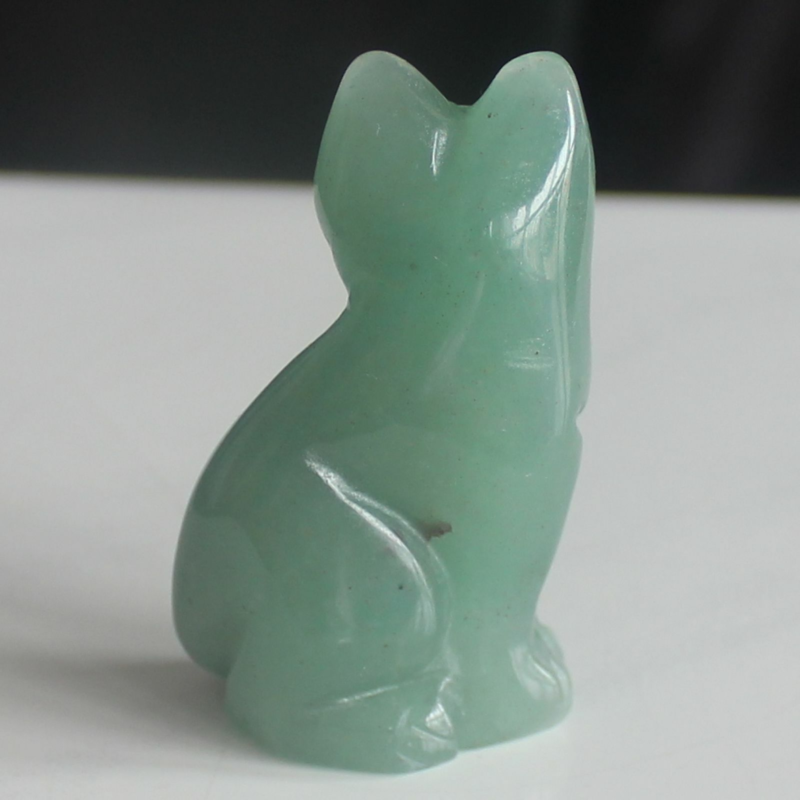 Carved mixed gemstone quartz crystal cat figurine animal carving home decor 2&apos;&apos;