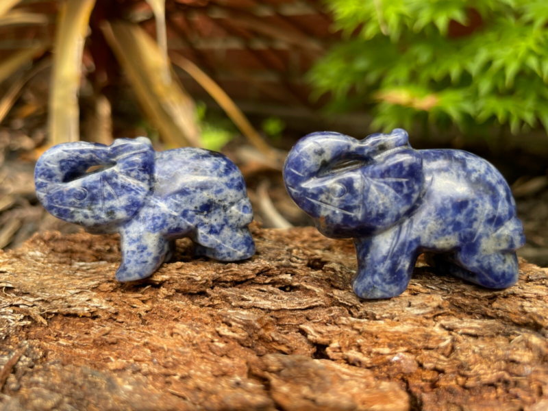 Elephant Hand Carved Gemstone Figurine | Crystal Elephant | Healing Animal