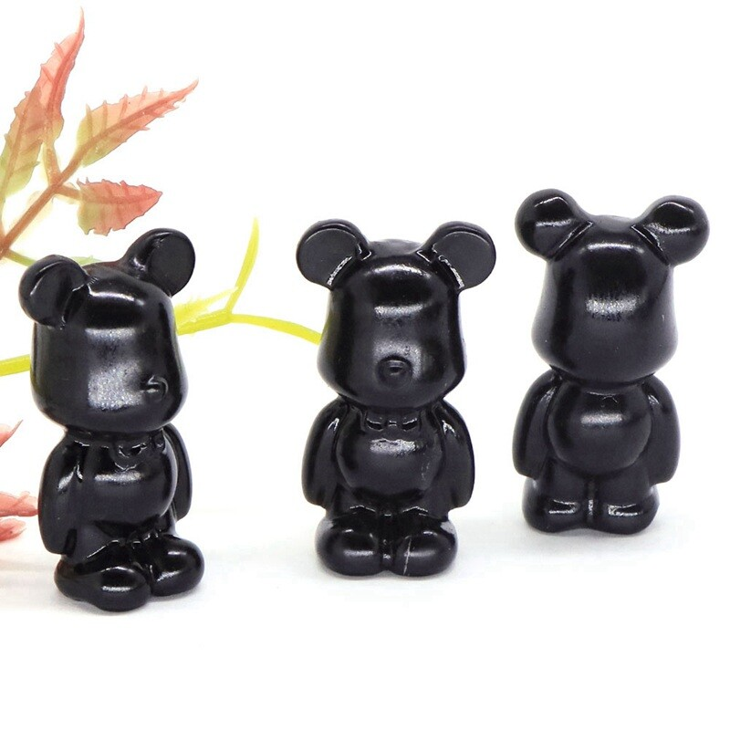 Natural Quartz Crystal Gloomy Little Bear Healing Rock Carved Animal Stone Gift