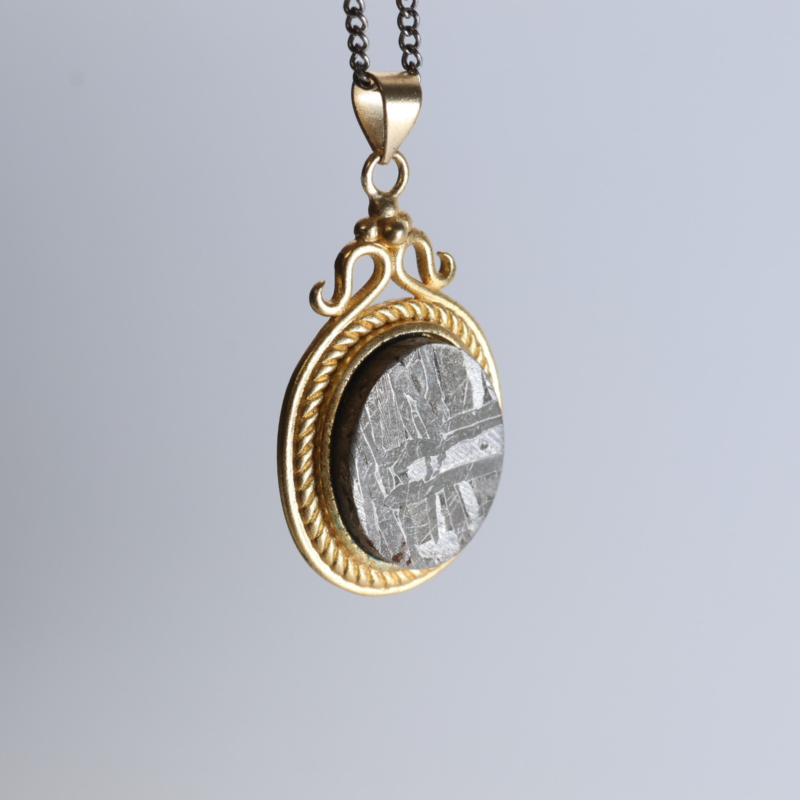 Natural meteorite inlaid pendant, necklace, gift L69
